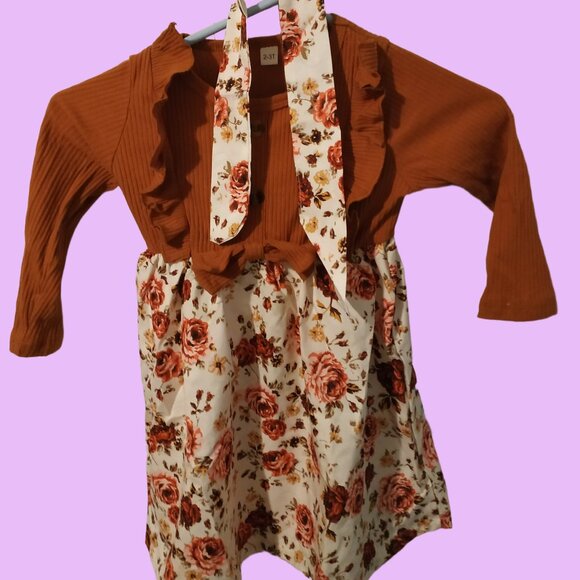 Toddler One-Piece Ruffled Floral Dress, US 2-3T - Picture 1 of 4